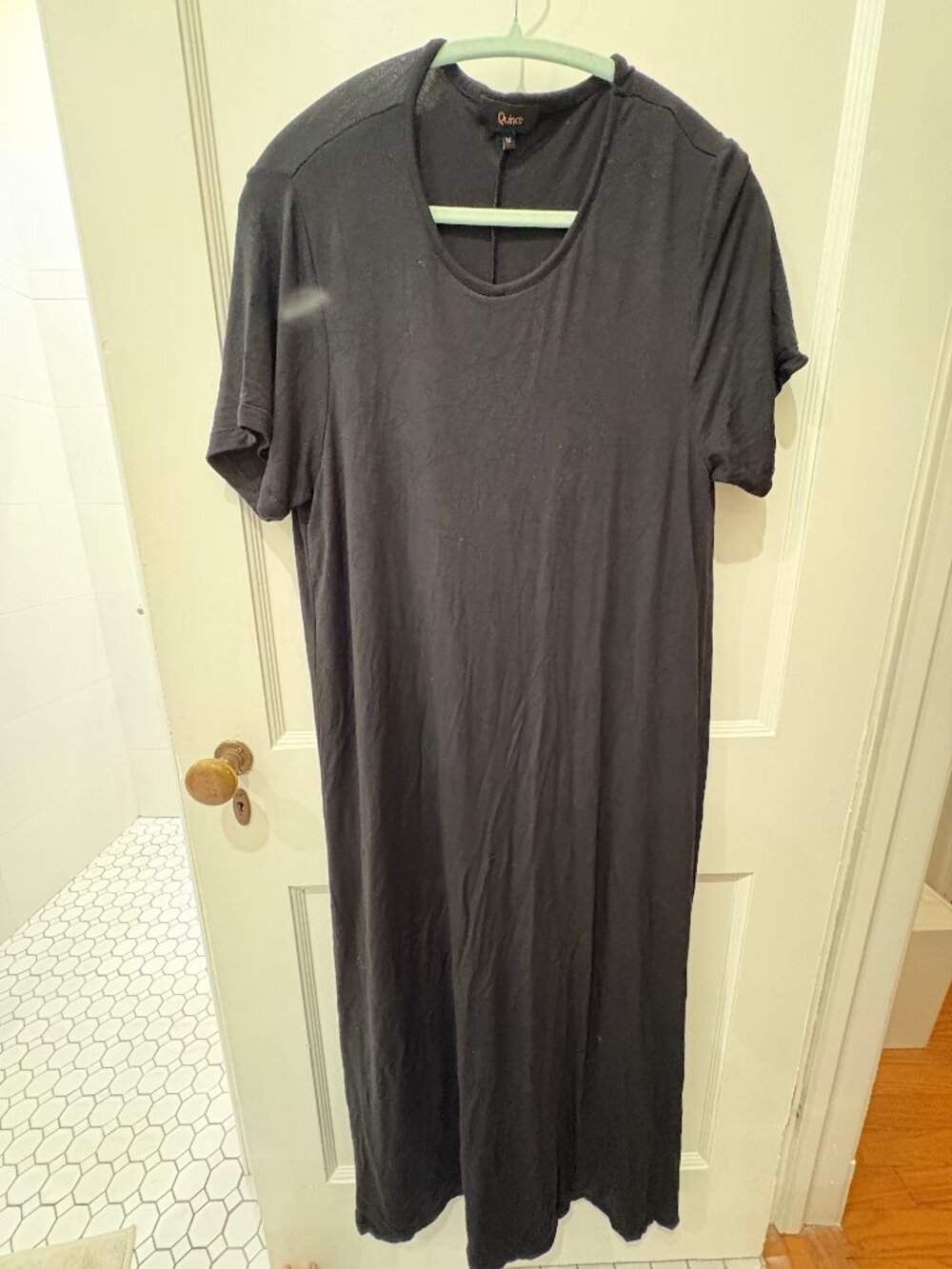 Quince Black Maternity and Nursing Short-Sleeved T-Shirt Dress, Size M, EUC